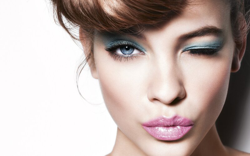 woman with blue eyeshadow