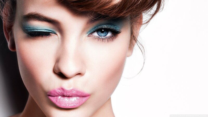 woman with blue eyeshadow
