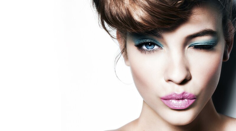 woman with blue eyeshadow