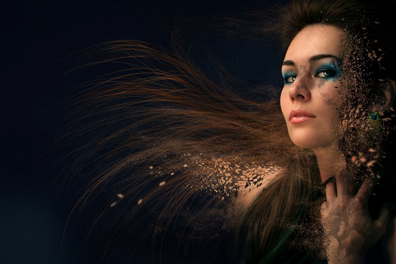 Woman with Blue Eyeshadow — Dramatic, Night