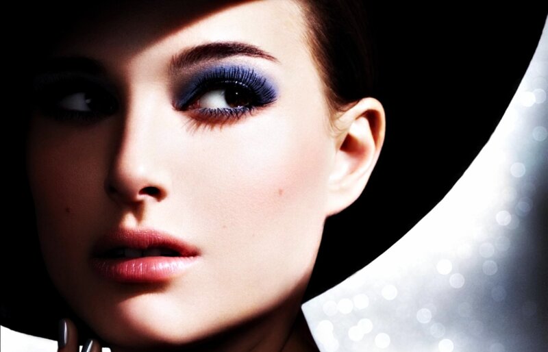 Woman with Blue Eyeshadow — Dramatic, Photograph, Makeup, Hat