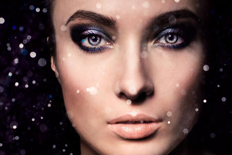 Woman with Blue Eyeshadow — Purple