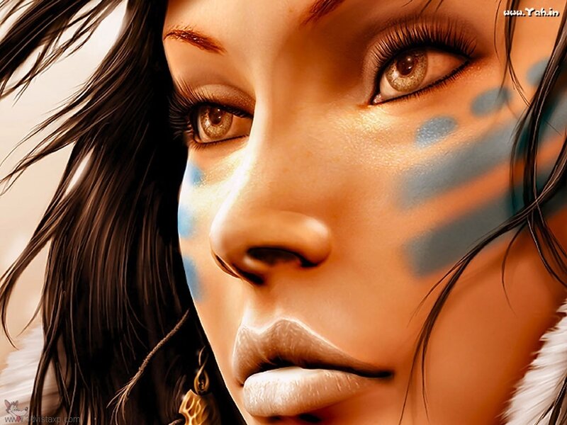 woman with blue face paint