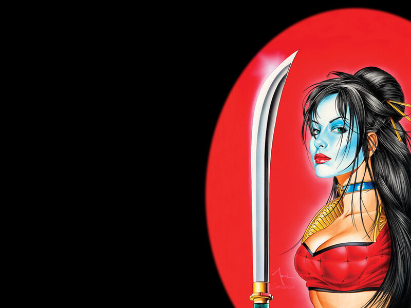 Woman with Blue Face