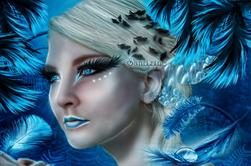 Woman with Blue Feathers — Ethereal