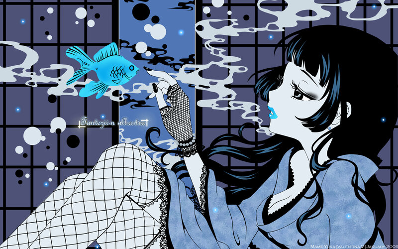 Woman with Blue Fish — Dreamy