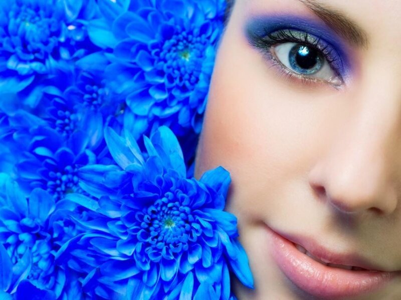 Woman with Blue Flowers — Calm