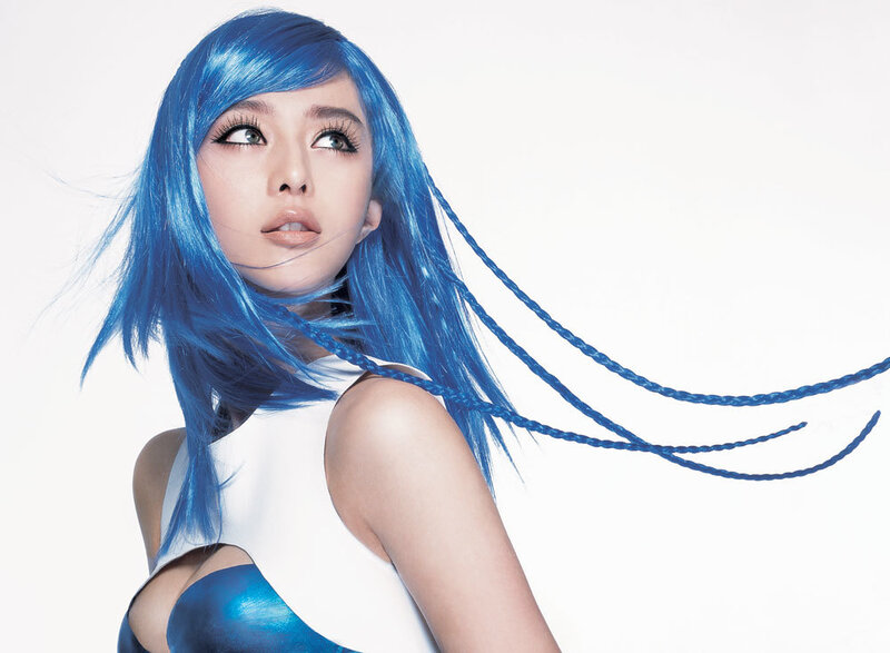 woman with blue hair