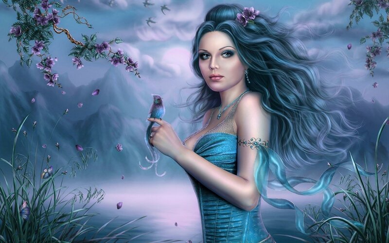 Woman with Blue Hair — Bird
