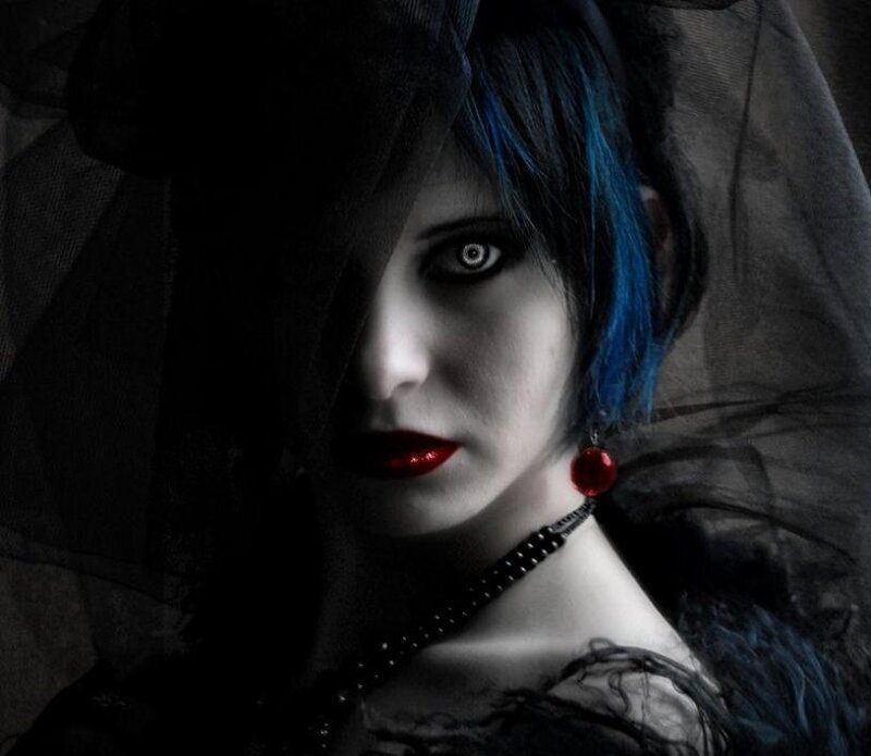 Woman with Blue Hair — Black