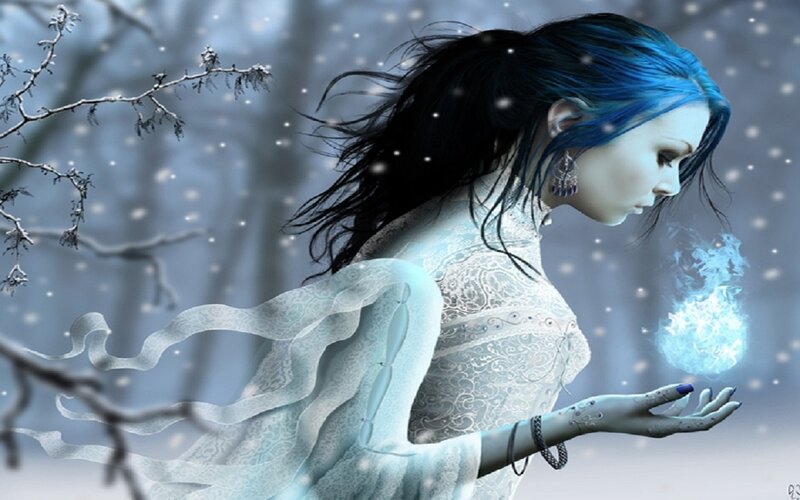 Woman with Blue Hair — Cold