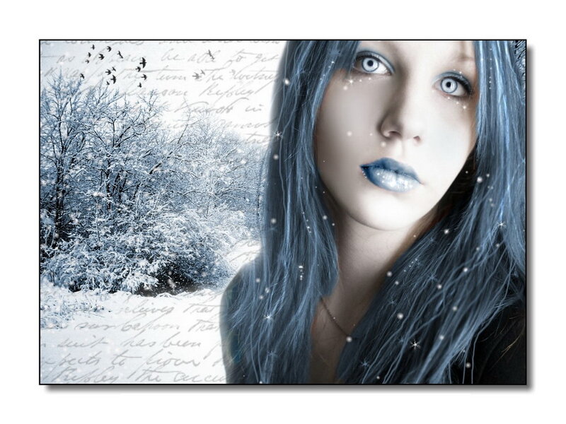 Woman with Blue Hair — Cold, Winter