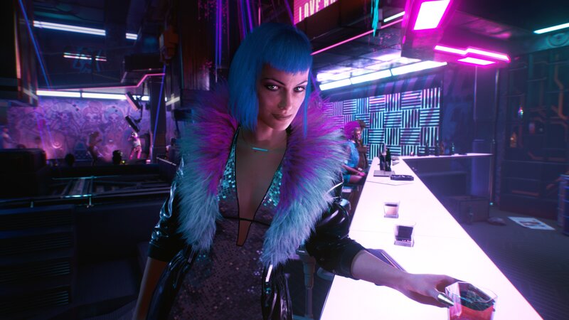Woman with Blue Hair — Dark, Futuristic