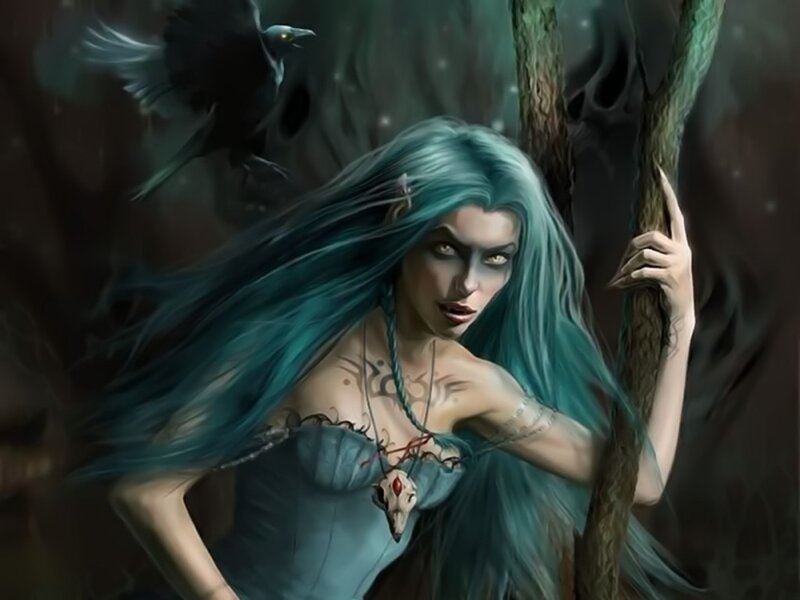 Woman with Blue Hair — Dark