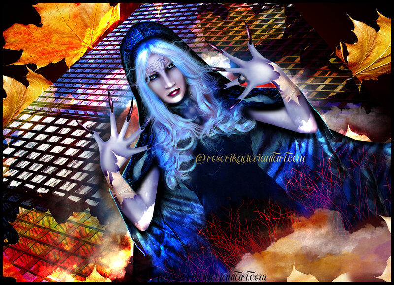 Woman with Blue Hair — Dramatic, Autumn