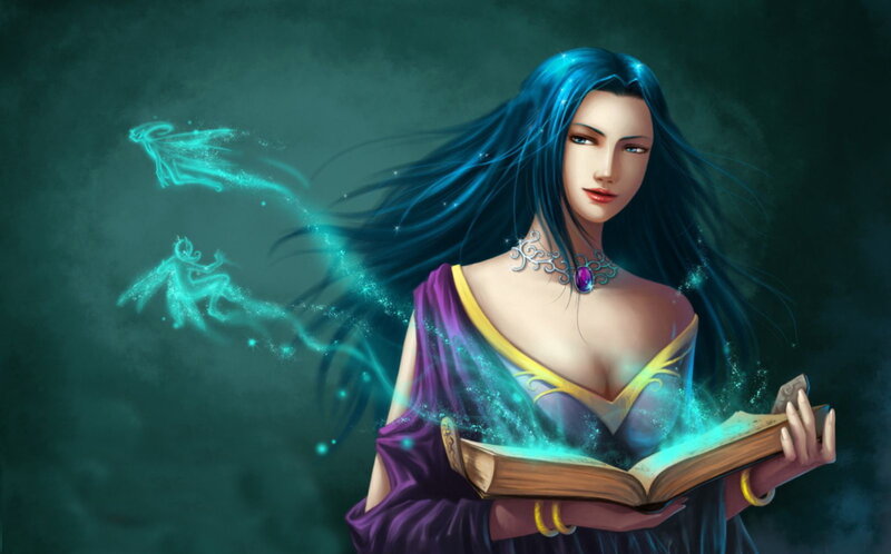 Woman with Blue Hair — Dramatic, Digital Art, Book