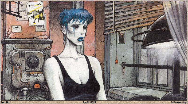 Woman with Blue Hair — Dramatic, Illustration