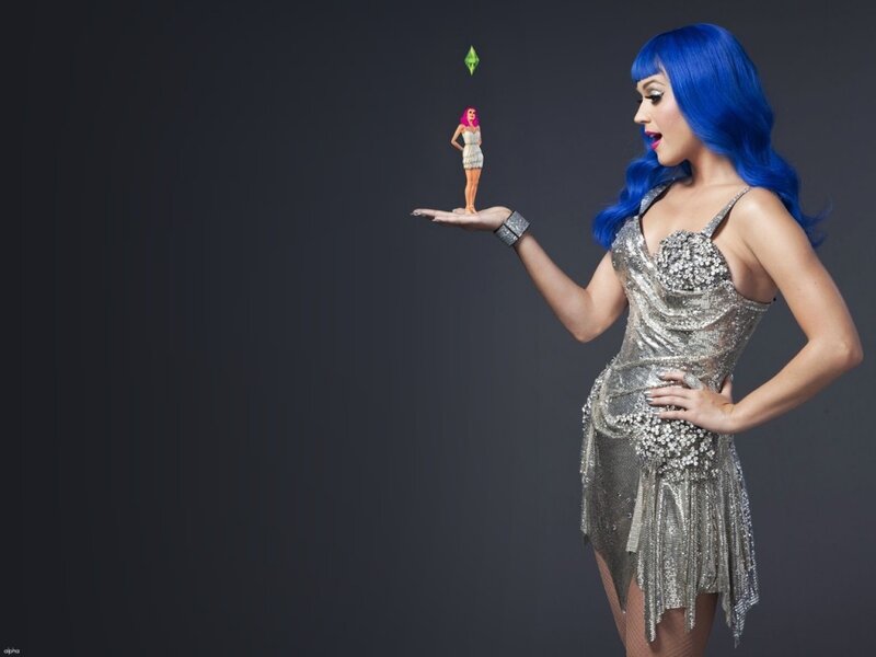Woman with Blue Hair — Dramatic, Photograph, Sims Character