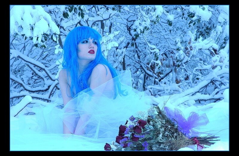 Woman with Blue Hair — Dramatic, Winter