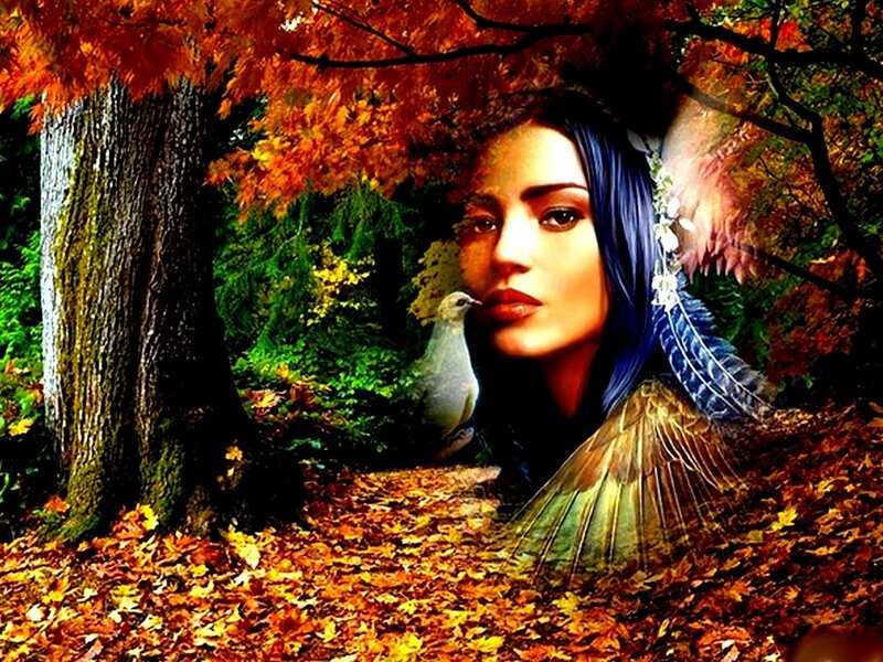 Woman with Blue Hair — Orange