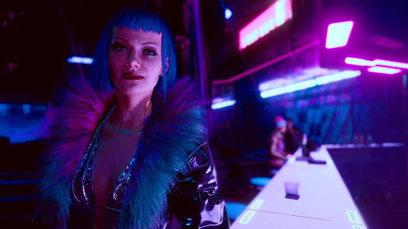Woman with Blue Hair — Purple, Dark, Futuristic