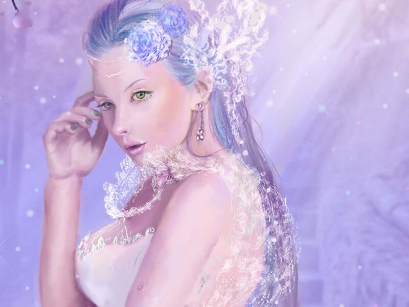 Woman with Blue Hair — Purple, Ethereal