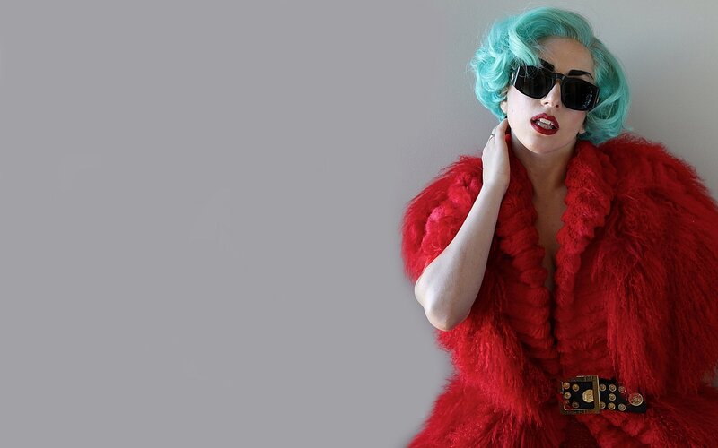 Woman with Blue Hair — Red