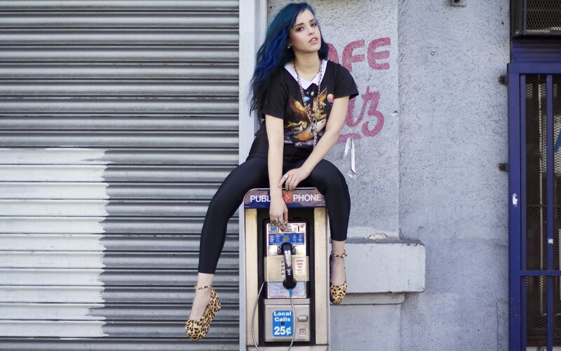 Woman with Blue Hair — Urban, Afternoon