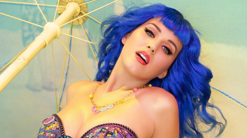 Woman with Blue Hair — Vibrant, Afternoon, Photograph