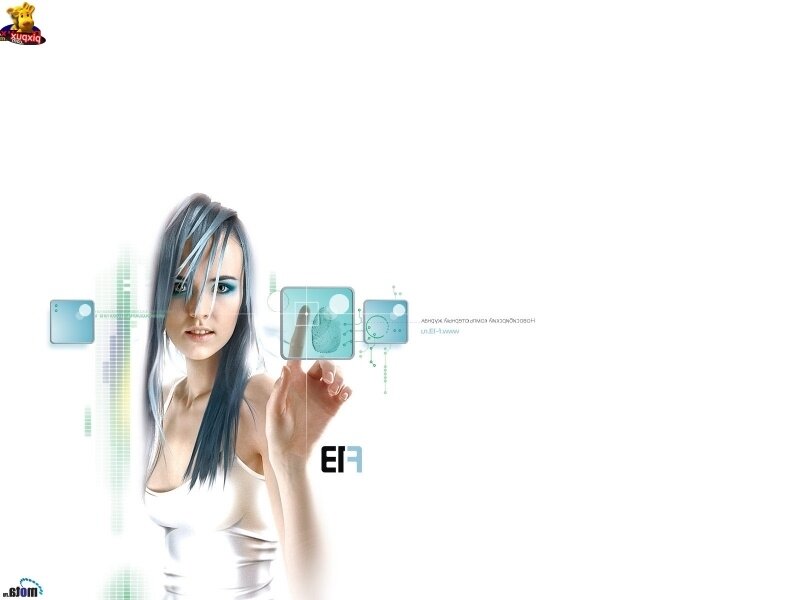 Woman with Blue Hair — White
