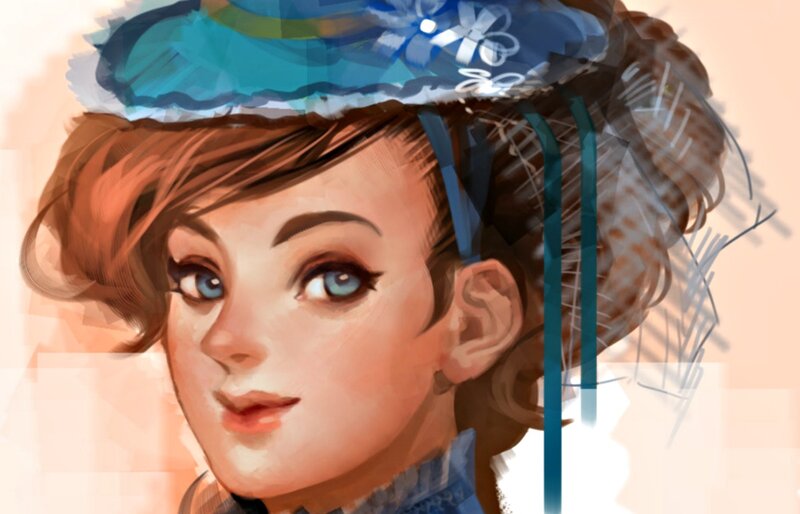 Woman with Blue Hat — Calm