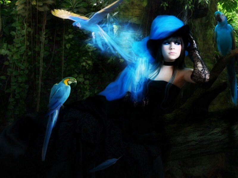 Woman with Blue Hat — Mystical