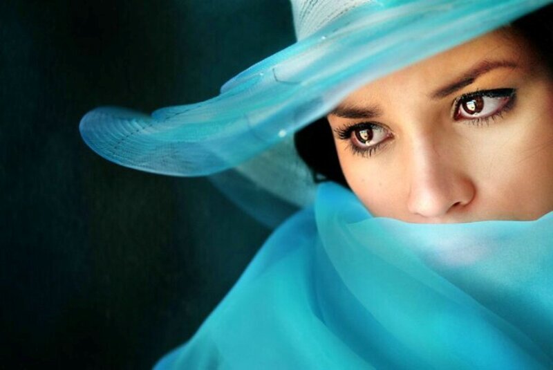 Woman with Blue Hat
