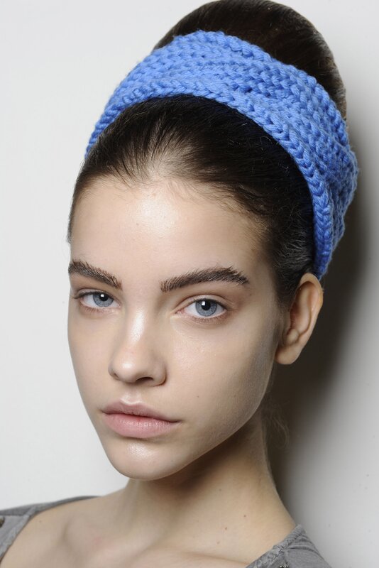 woman with blue headband
