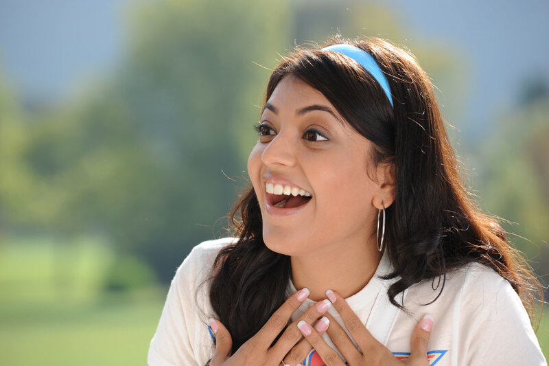 Woman with Blue Headband — Joyful, Happy