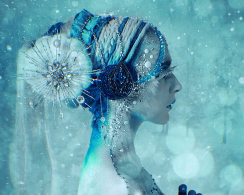 Woman with Blue Headpiece — Ethereal, Winter