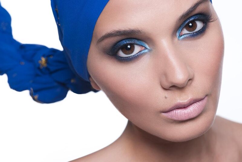 Woman with Blue Headscarf — Dramatic