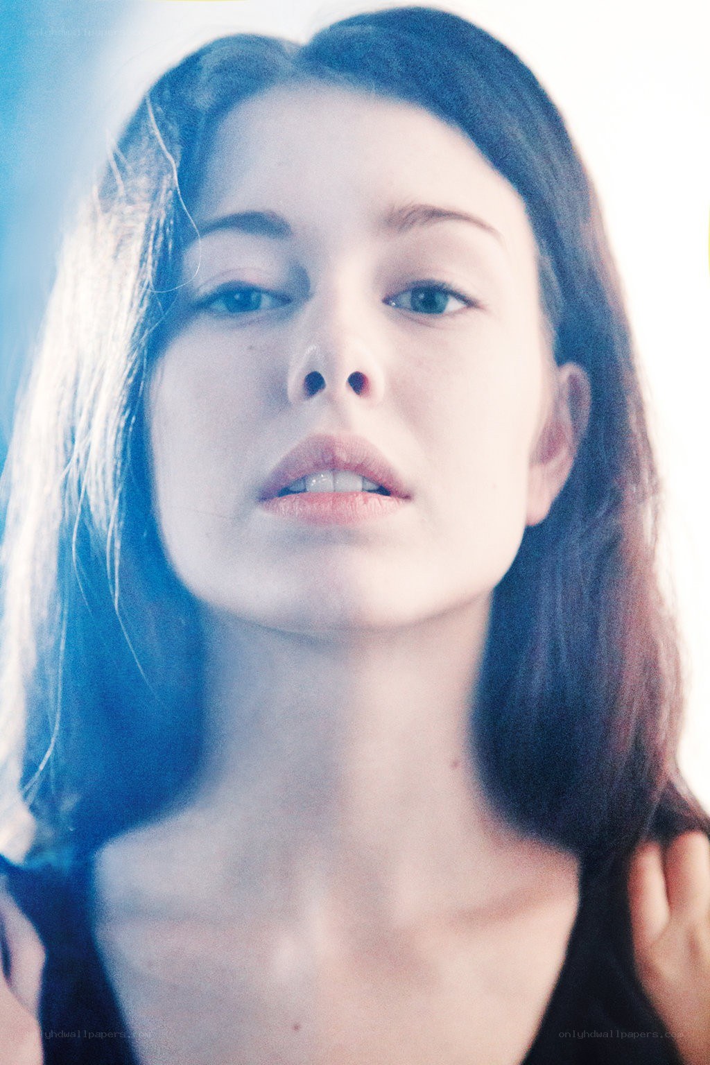 woman with blue lighting