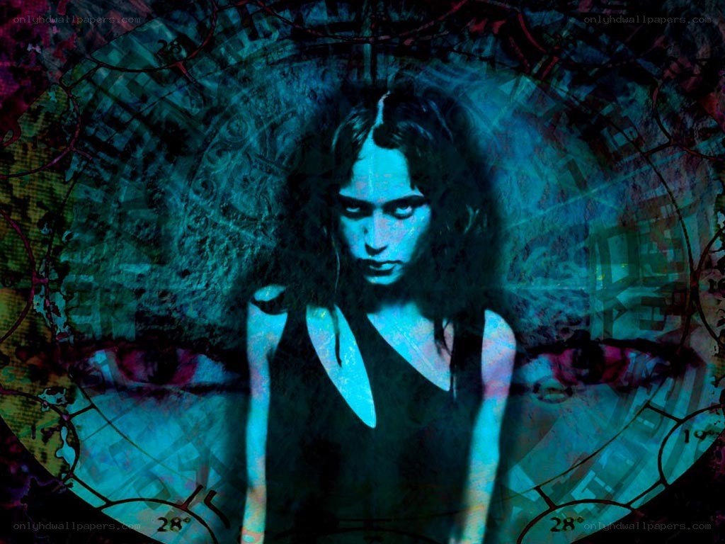 woman with blue lighting