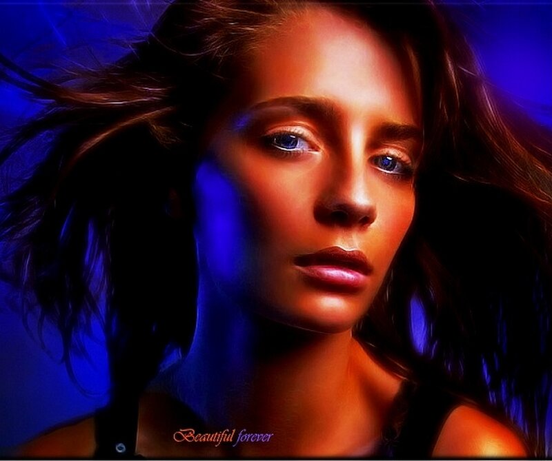 woman with blue lighting