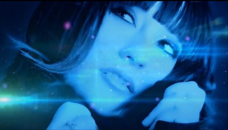Woman with Blue Lighting — Dramatic, Night