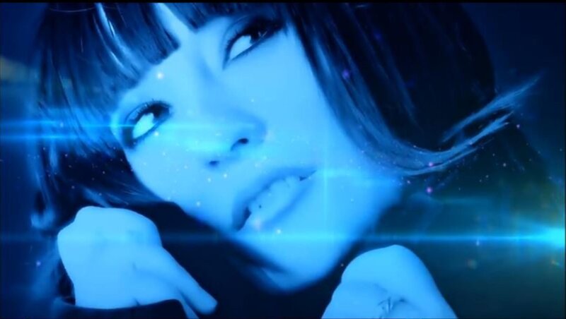 Woman with Blue Lighting — Dramatic, Photograph