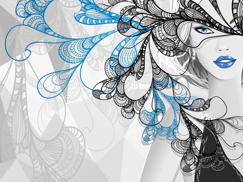 Woman with Blue Lips — Stylized