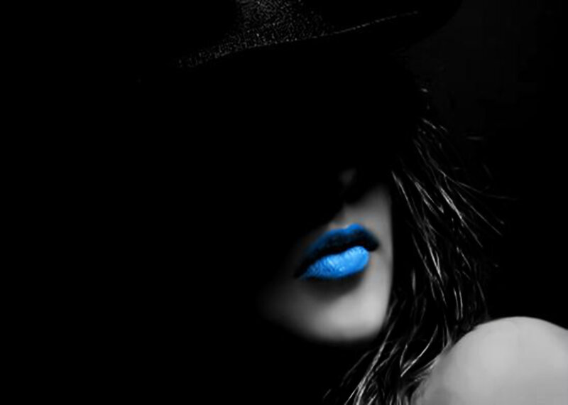 Woman with Blue Lips