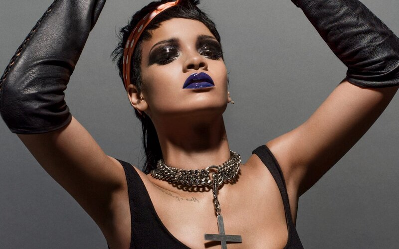 Woman with Blue Lipstick — Black