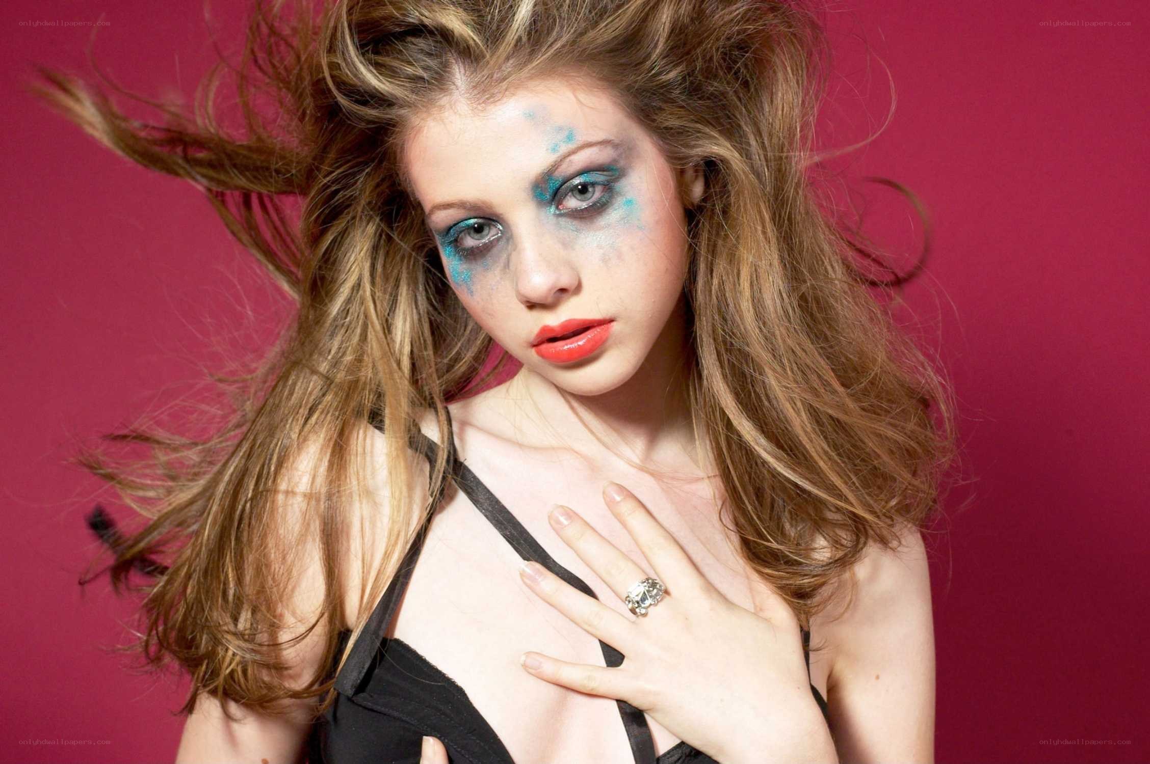 woman with blue makeup