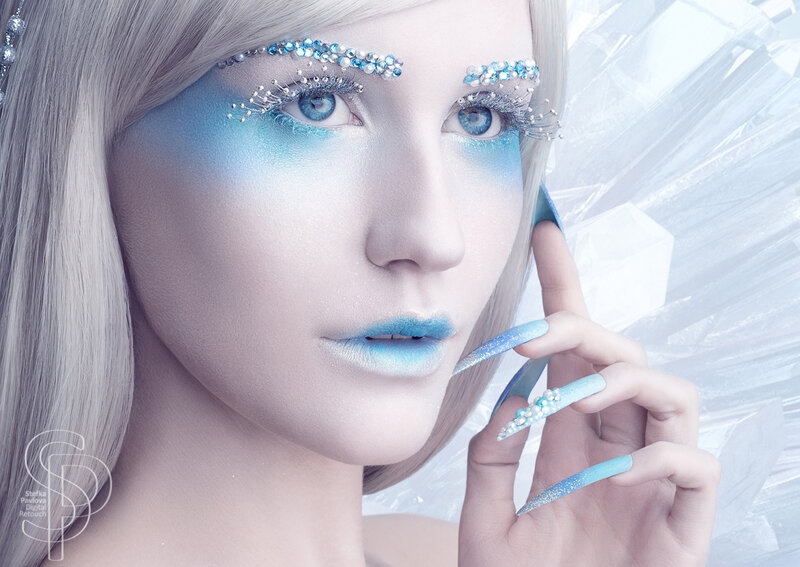 Woman with Blue Makeup — Ethereal, Photograph
