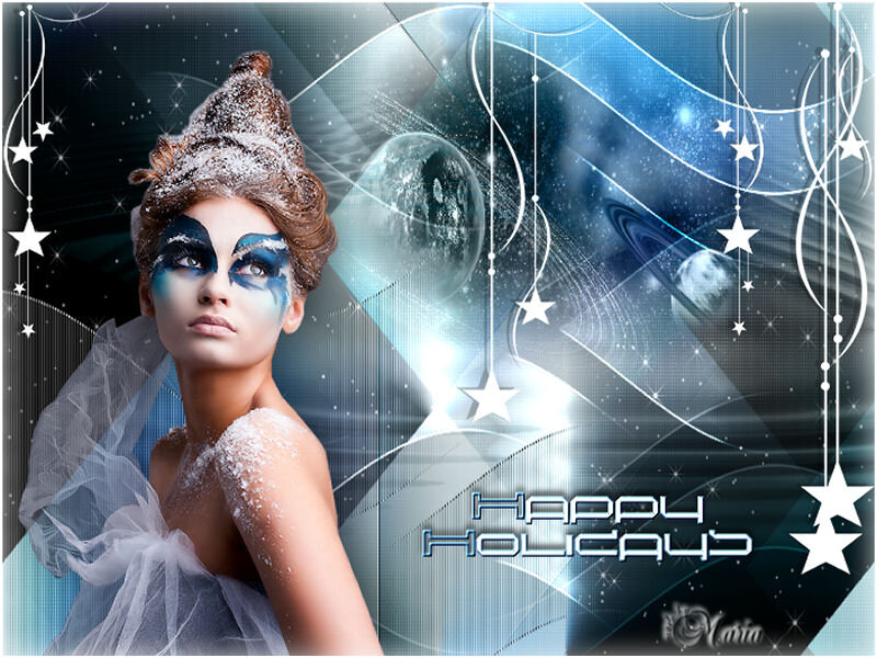 Woman with Blue Makeup — Fantastical
