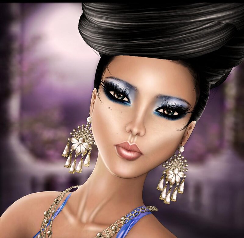 Woman with Blue Makeup — Purple