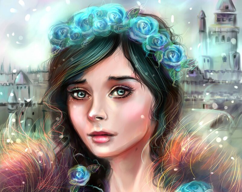Woman with Blue Rose Crown — Dreamy